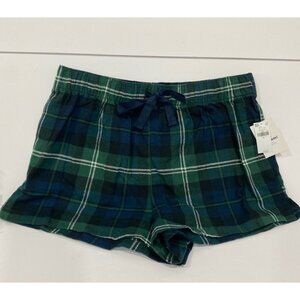 Old Navy Christmas Winter 100% Cotton Flannel Plaid PJ Shorts Size Medium